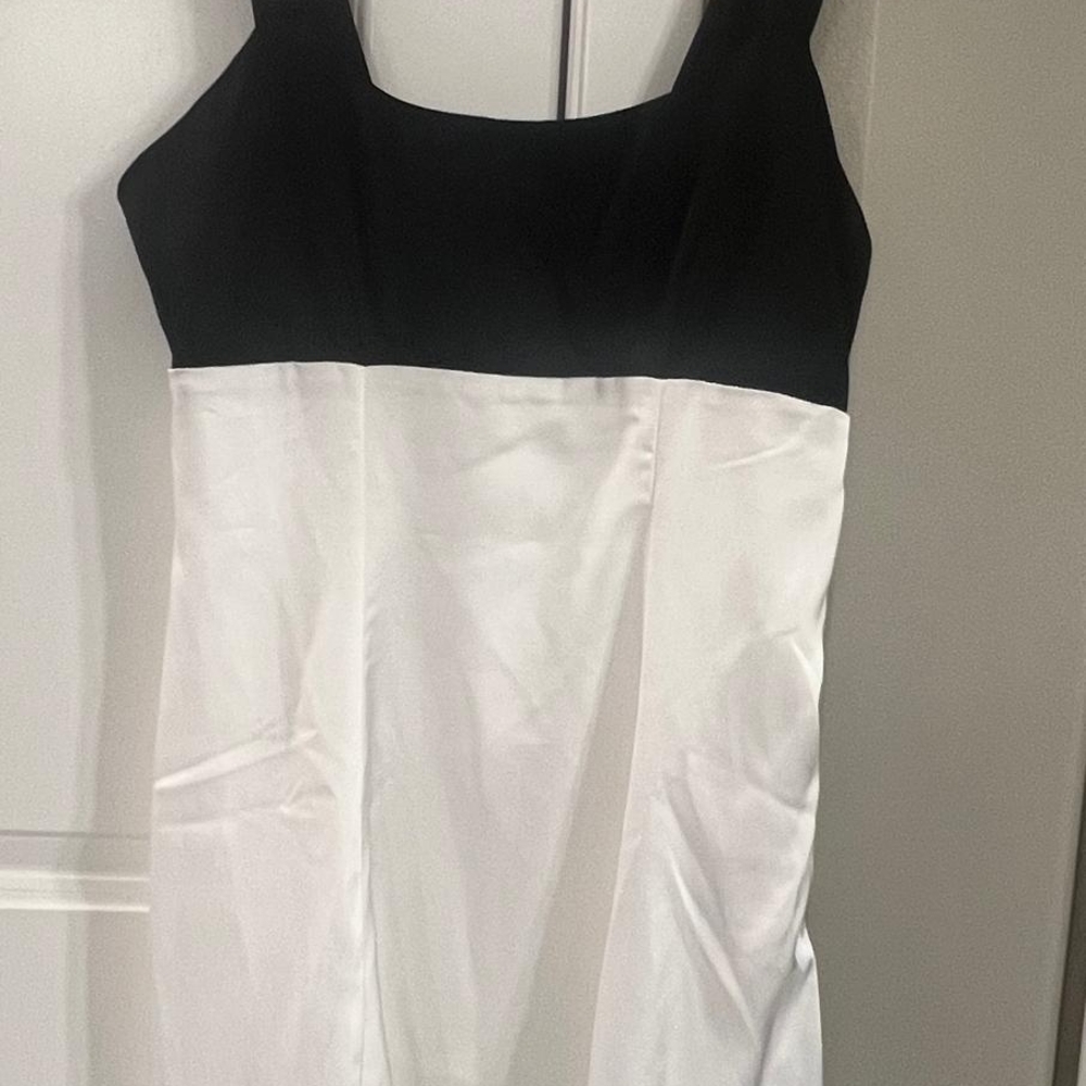 Black and White Sleeveless Dress